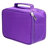 BTSKY 60 Slot Carrying Marker Case Holder --Cavas Zippered Markers Organizer for Primascolor Marker and Copic Sketch Marker (Purple)