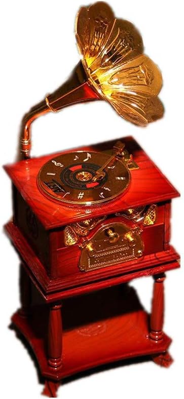 ZhongYi Fonógrafo Retro octava joyería Caja Adornos: Amazon ...