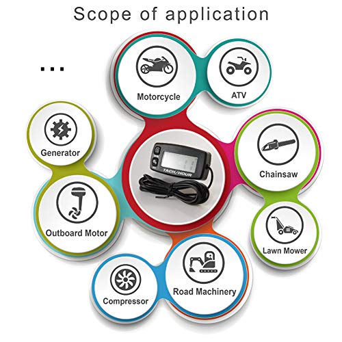 Inductive Hour Meter Small Engine Tachometer Track Oil Change Can be
