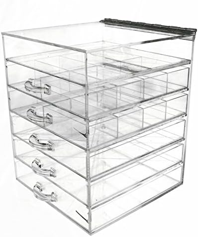 Kardashian Makeup Acrylic Lucite Clear Cube Organiser With Drawers