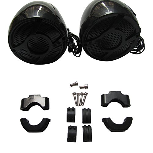 Shark Waterproof Motorcycle Handlebar Speakers, 300 Watts Each, 3 X 4 Inch, Brackets Included (Fits 7/8 inch to 1 inch handlebars), Black