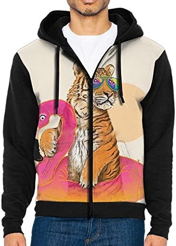 MOME CAW Sunglasses Tiger Flamingo Life Buoy Workout Jacket Drawstring Sweatshirts For Men