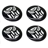 4PCS of Stanniz(TM) Transformer Autobot Car Tyre 55mm Wheel Center Hub Cap Emblem Logo Decal Sticker - Black