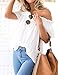 Women's Off Shoulder Boho Loose Casual Blouses Crop Tops (US 10, White)