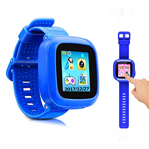 Game smart watch for kids ,kids smartwatch with camera, Children s watch pedometer clock smart watch boys girls gift, Hd touch screen and ultra low radiation game watch.(Blue)