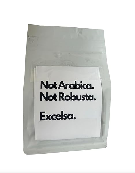 100% PURE EXCELSA COFFEE BEANS. NOT ARABICA. NOT ROBUSTA. EXCELSA COFFEE WHOLE BEANS MEDIUM ROAST. THE RAREST COFFEE BEAN. 12OZ. TART AND FRUITY, NATURALLY HALF-CAFFEINATED.