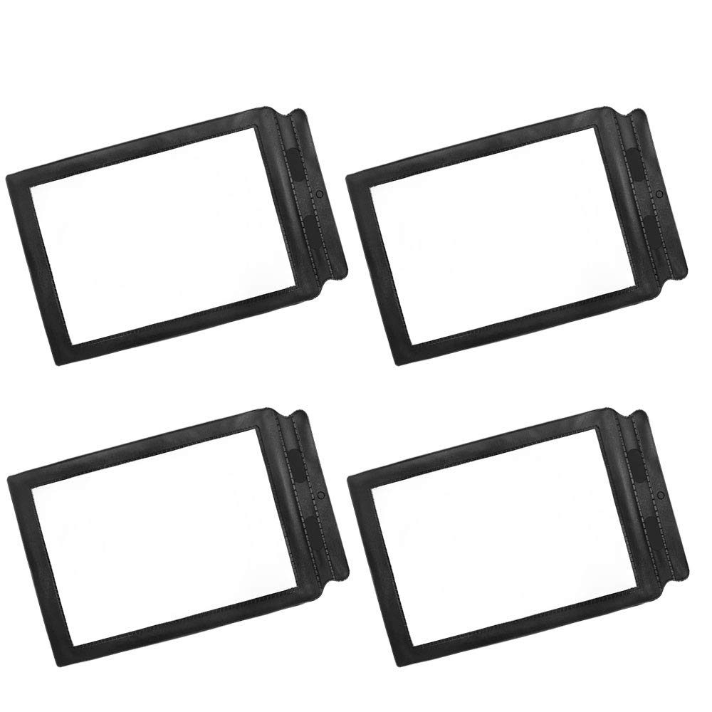 4 PCS A4 Full Page Magnifier Sheet Magnifying Glass Reading Aid Lens 3x Big for Seniors Old Mom Dad (Black)