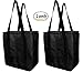 Earthwise Insulated Grocery Bags Reusable Heavy Duty Nylon Thermal Cooler Tote Leakproof with Zipper Closure Keeps Food Hot or Cold Great for Food Delivery Ubereats, Doordash, Grubhub (Black)