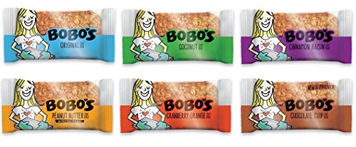 Bobo's Oat Bars All Natural, Gluten Free 6 Flavor Variety, 1 of Each Flavor ( Original ,Coconut ,Peanut Butter ,Chocolate Chip ,Cranberry Orange ,Cinnamon Raisin ) 3 oz Bars, Pack of 6