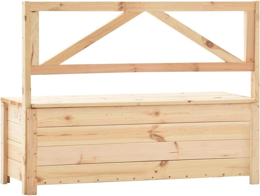 vidaXL Madera Maciza de Pino Banco de Almacenaje Sillas Asiento Mueble