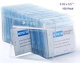 KEYLION 100 Pack Horizontal Name Tag Name Badge ID Card Holders, Heavy Duty Clear Plastic ID Sleeve Pouch with Waterproof Type Resealable Zip, fit 2-1/4" x 3-1/2" Name Badge Insert Refill