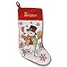 Personalized Heirloom Christmas Stocking Needlepoint Snowman, 100% Wool, 9.5