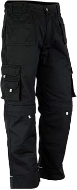 WrightFits Men Pro-11 Work Trousers Black Heavy Duty Cargo Pants 30W-31L view 6