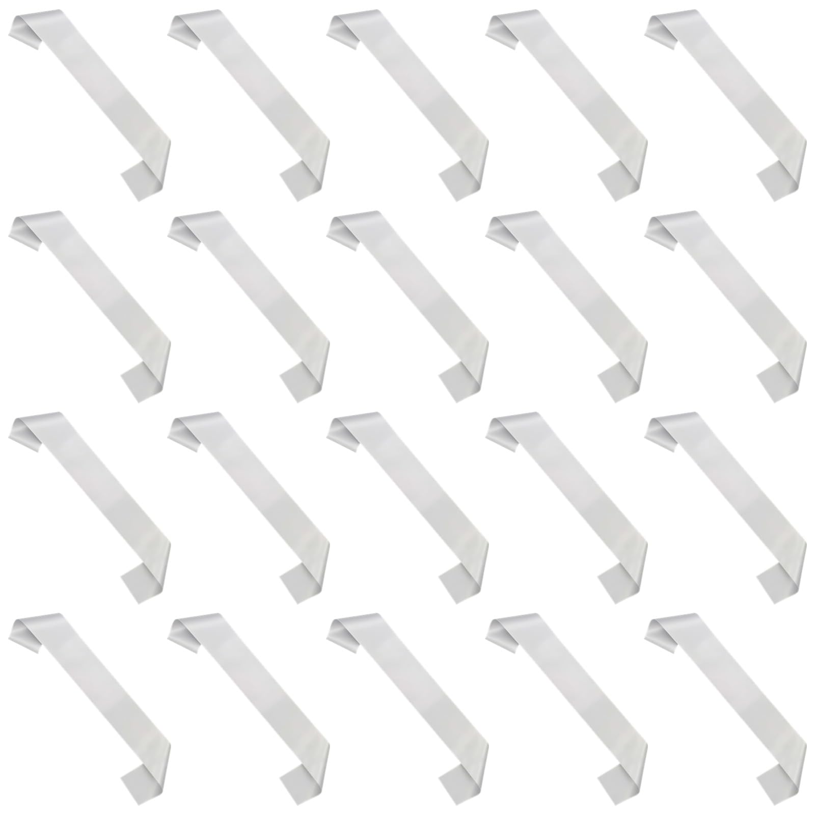 20 Pcs Silver Satin Blank Sashes, Custom Personalized Party Sashes for Hen Party, Bridal Shower, Birthday Decorations, DIY Craft, Elegant Event Accessory