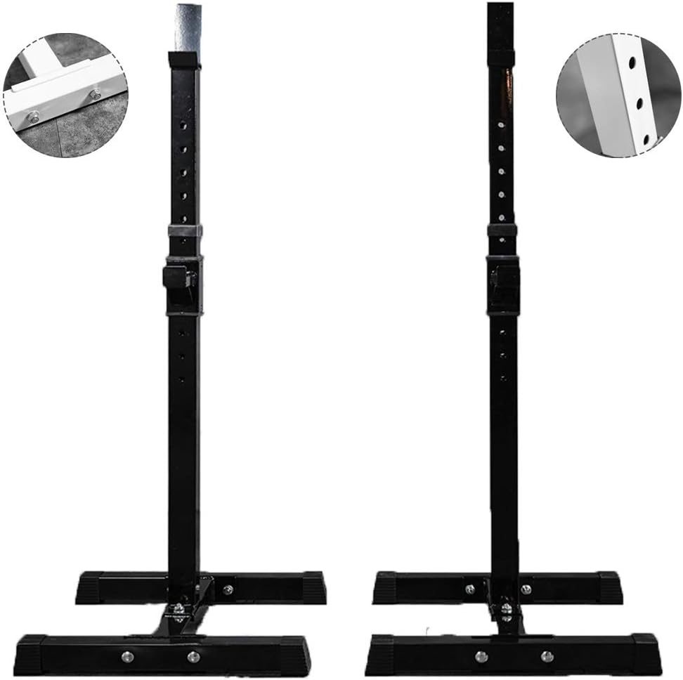 Weight Racks Squat Rack Bench Press Multifunctional Shelf Adjustable Bracket Home Indoor Gym Strength Training Stand Men's Fitness Barbell Rack Squat Rack (Color : Black, Size : 4047140cm)