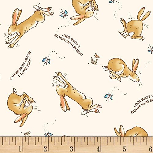 Guess How Much I Love You Flannel Cream Fabric By The Yard
