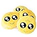 Hughapy 33cm Emoji Smiley Emoticon Yellow Round Cushion Pillow Stuffed Plush Soft Toy, 003