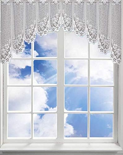 Skyfire White Floral Curtains 66 X 23 Amazon De Kuche Haushalt