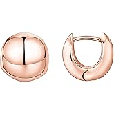 PAVOI 14K Gold Plated Chunky Huggies Earrings for Women - 925 Sterling Silver Posts Small Gold Huggie Hoop Earrings - Ultra Thick Hoops Trendy Jewelry
