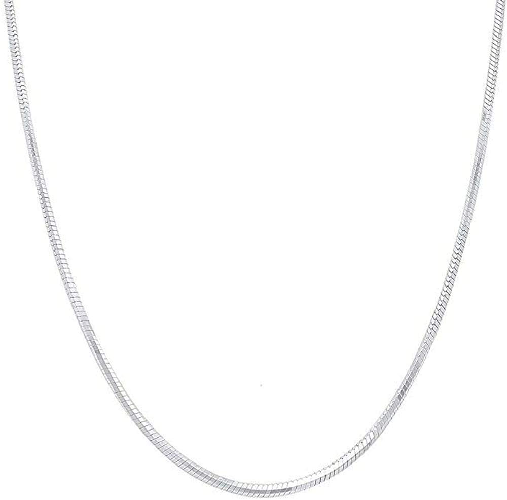Authentic Solid Sterling Silver Snake Chain Necklace 1MM - 3MM, Shiny & Solid, Round Snake Necklace for Men & Women, Made In Italy, Next Level Jewelry