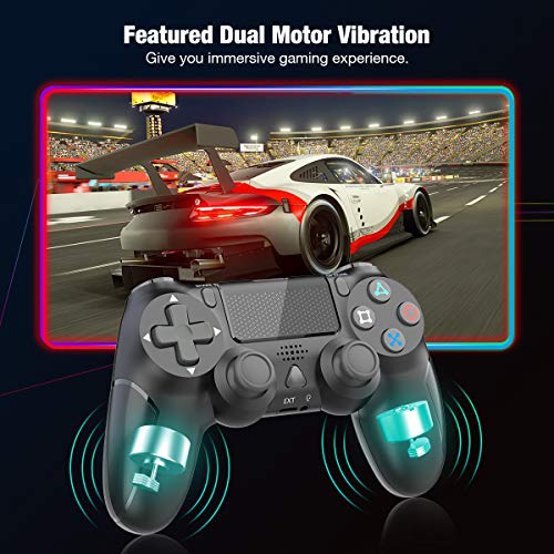 Wireless Controller for Playstation 4, Y-Team 1000mAh Game Controller for PS4 Gamepad Remote Joystick with Dual Vibration, Gyro, 3.5mm Headset Jack, Speaker, LED, USB for PS4/Pro/Slim/PC/Laptop(Black)