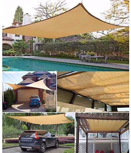 zimo Sun Shade Sail UV Block Sunshades Depot Triangle Canopy Sail Shade for Yard Patio Garden (Rectangle)