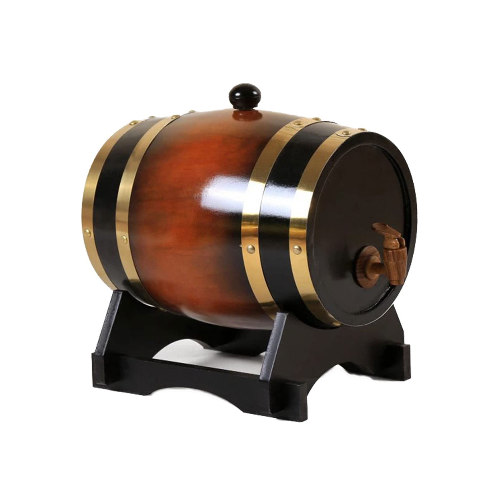 Oak Wood Barrel Dispenser with Tap Stand, for Whiskey, Wine, Rum, Tequila, Bourbon, Brandy, Hot Sauce