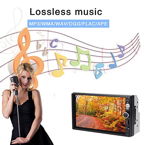 2 Din Car MP5 Player Bluetooth Touch Screen Car HD Stereo, Support Bluetooth/Miroorlink/USB/AUX/FM/TF,with Rear Camera and Remote Control - Thumbnail 3