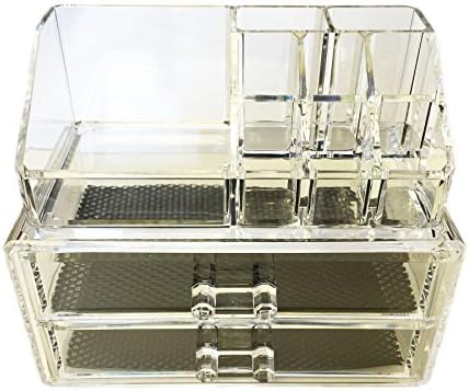 JfM Acrylic Clear Make Up Holder Storage Cosmetic Display Organiser - 2 Drawer by JustForMoo