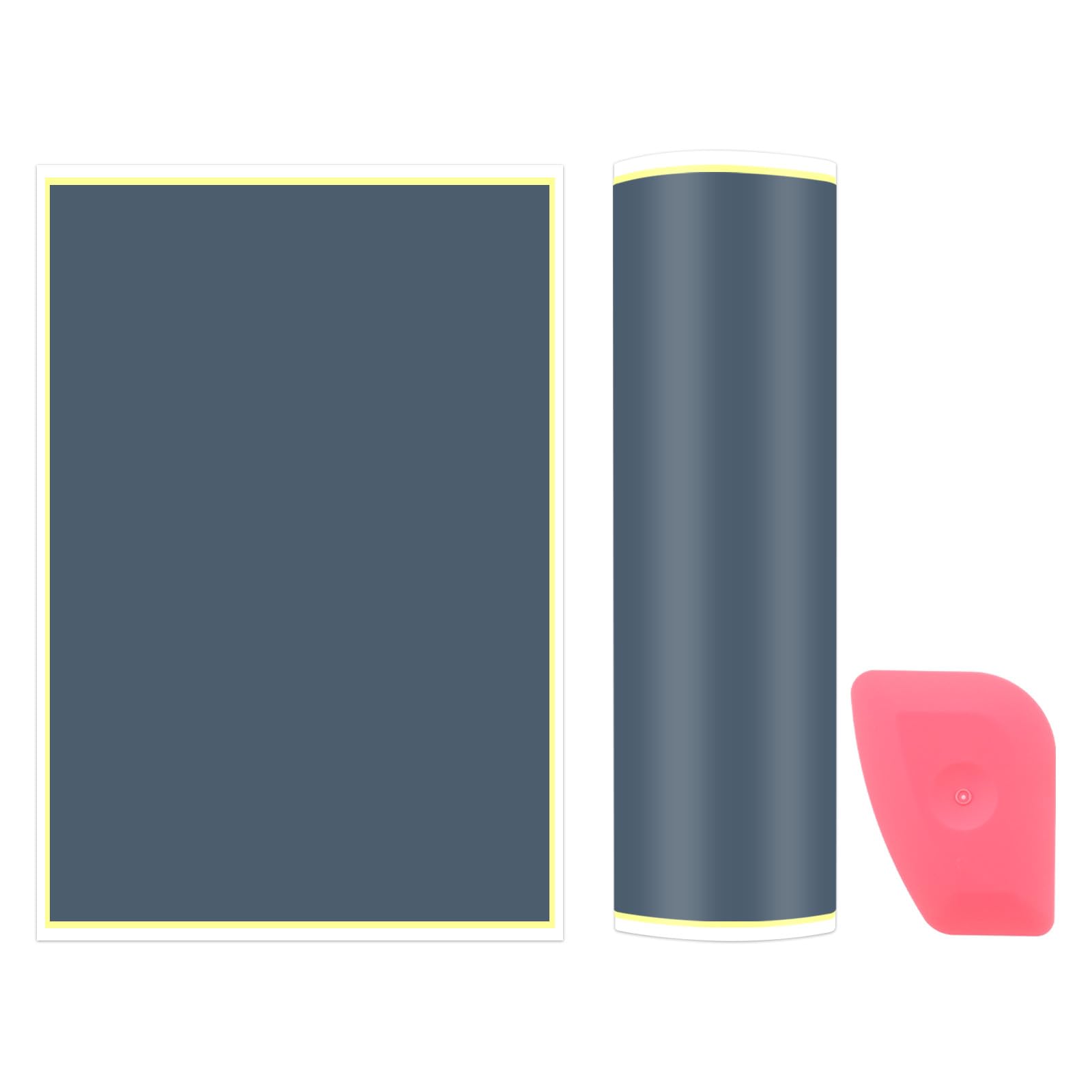 PATIKIL 15.3x10.4 Inch Laser Engraving Paper, 2 Pcs Laser Engraving Marking Color Paper with Scraper for Fiber Laser Marking and Engraving on Metal Ceramics Glass, Silver