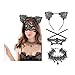 Zealmer Shoopic Sexy Cat Ear Headband Lace Masquerade Mask Black Choker Cosplay Costume Jewelry