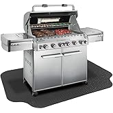 RESILIA Large Under Grill Mat – Heavy Duty, Reusable Outdoor Floor Protector Mats for Deck, Patio, & Garage – 72 Inch x 48 Inch with 12 Inch Splatter Protection Lip, Black Diamond Plate, Made in USA