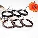 Finrezio 15pcs Braided Leather Bracelet for Men Women Cuff Wrap Bracelet Ethnic Tribal Bracelets Adjustable Black and Brown
