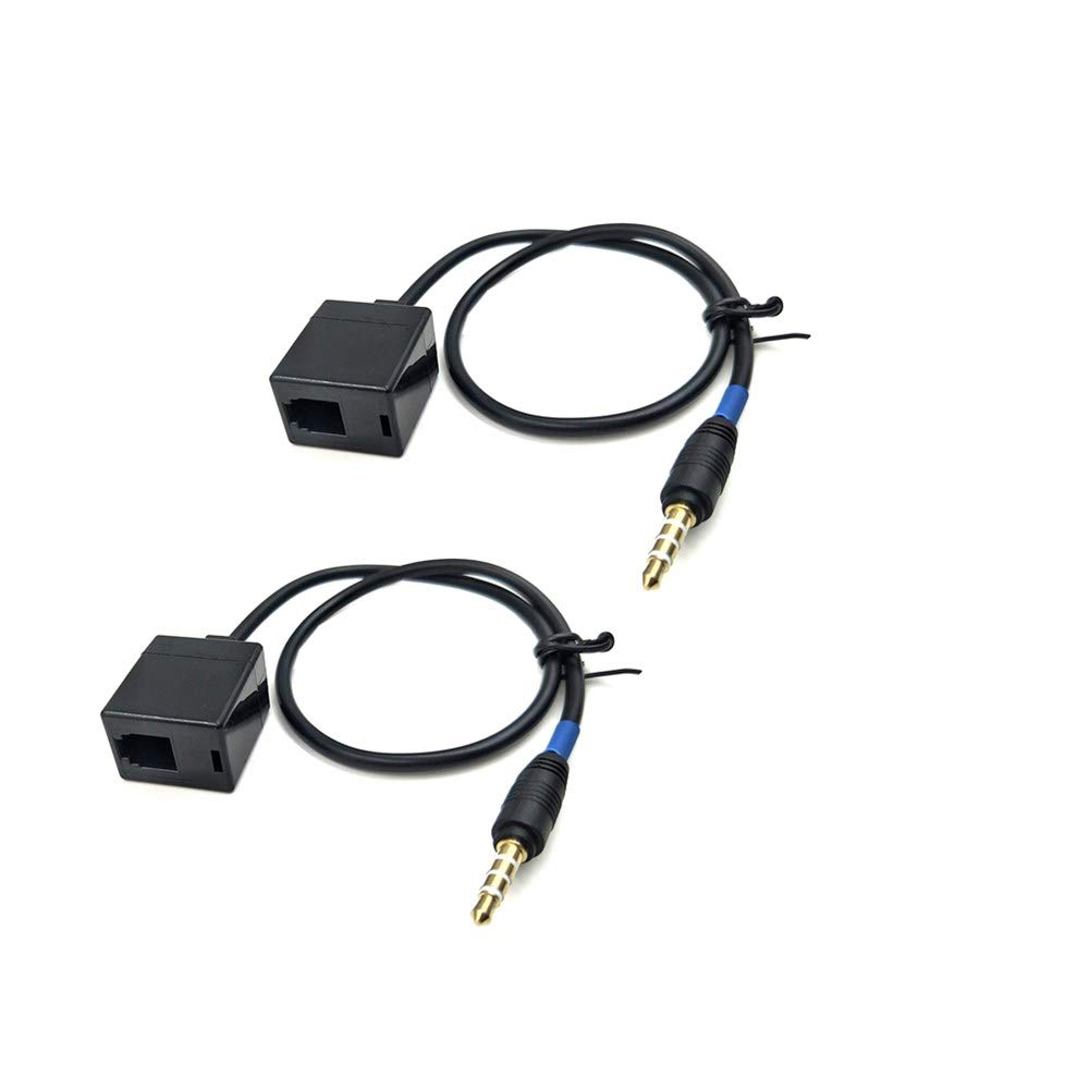 baolongking 2 Pack Headset Buddy RJ9 4P4C Female to 3.5mm Male Cell Phone Adapter Cable for Cisco, Avaya - Black 30cm
