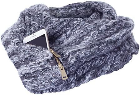 Women's Infinity Scarf With Hidden Pocket - Heathered Grey
