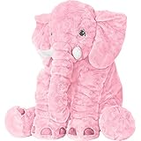 SGS Stuffed Elephant Plush Pillow Cushion Toy Pink, 24 Inches
