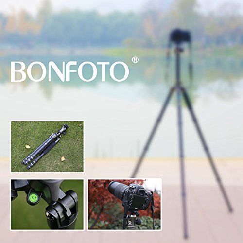 BONFOTO B671C Tripod Carbon Fiber Lightweight Portable Travel Compact Camera Tripod with 360 Degree Ball Head and Carrying Bag For Canon, Sony, Nikon, DSLR Cameras
