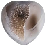 rockcloud Healing Crystal Agate Druzy Geode Heart Love Carved Palm Worry Stone Chakra Reiki Balancing