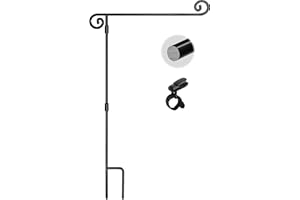 HOOSUN Garden Flag Stand,Sturdy Garden Flag Holder Pole for Outside House,Yard Flags Holder with one Tiger Clip,Yard Banner Pole for Holiday Flags Decorations Outdoor Lawn