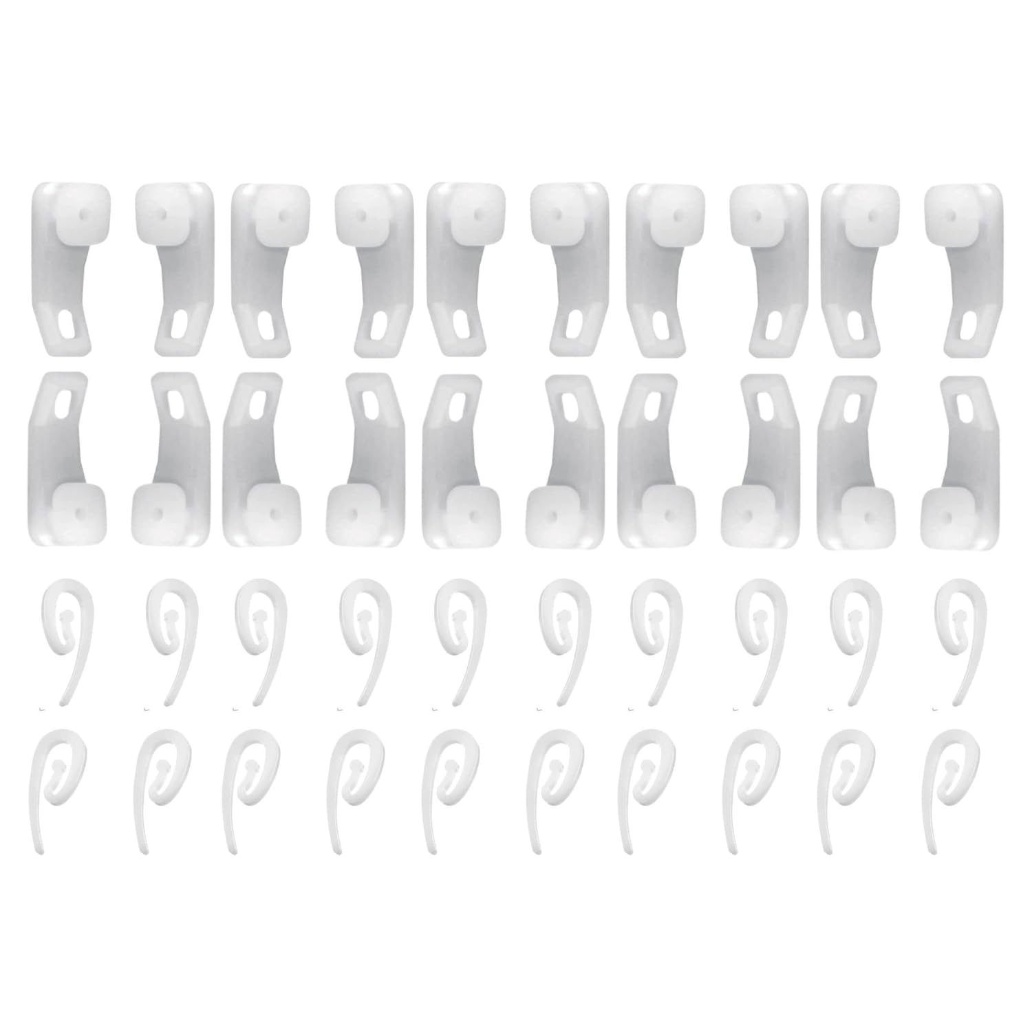 Curtain Track Glider Hooks White Plastic Integra with White plastic Drapery Hooks Curtain Hooks for Window and Shower Curtain Combo Pack of 20
