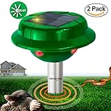 2 x Vensmile Solar Snake Repellent Mole Repeller Control Outdoor Rodent Gopher Vole Chaser for Garden Law Yard and Waterproof