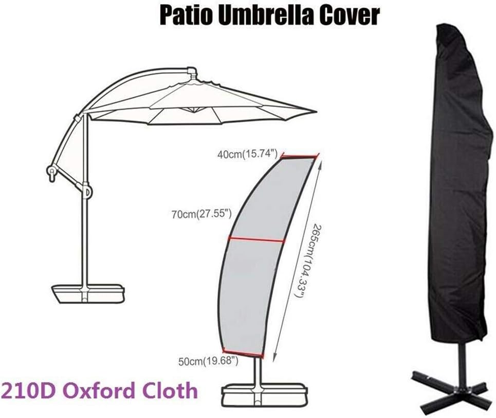 Parasol Umbrella Covers Compatible With 9ft To 11ft 210d Waterproof Durable Outdoor Market Tebaisea Offset Patio Cantilever Umbrella Covers 9 11 Feet Black Patio Lawn Garden Patio Furniture Accessories