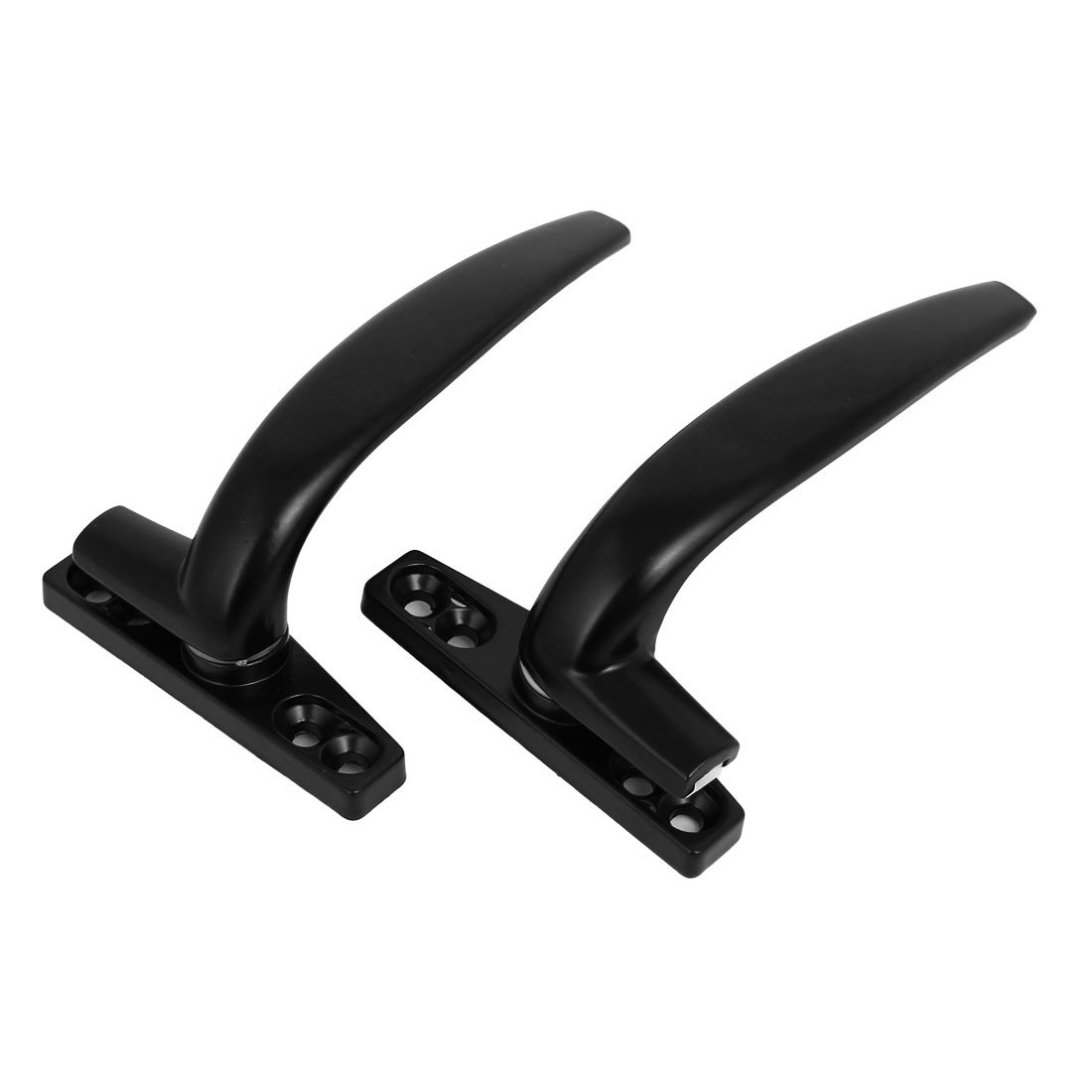 Sourcingmap Casement Window Aluminum Alloy Screw Fixed Locking Handle Grip Black Set 2 in 1