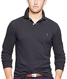 Ralph Lauren Custom-fit Long Sleeved Polo in Black Marl Heather