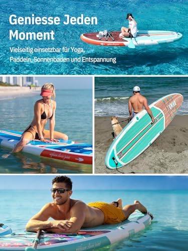 Stand up Paddling Board mit Sitz und Allem Zubehör, 320cm Paddleboard für Aller Fähigkeitsniveaus, SUP Board 200kg Tragkraft für 2 Personen, Standup Paddle Board for Adults