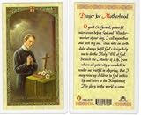 Saint/St. Gerard Holy Card Prayer for Motherhood with He Lives Cross Shaped Bookmark