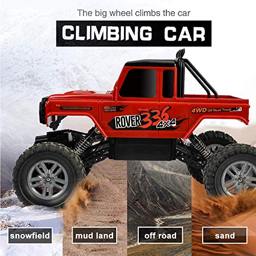RC Car, DOUBLE E 2020 Updated Remote Control Car 2.4Ghz Off Road Monster Trucks for Boys with Two Rechargeable Batteries DIY Sitcker Electric Toy Truck for All Kids