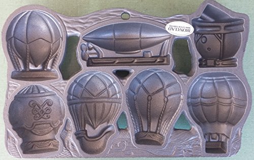 Click Here to See More Images John Wright 1993 Hot Air Balloons Cast Iron Baking Muffin Pan