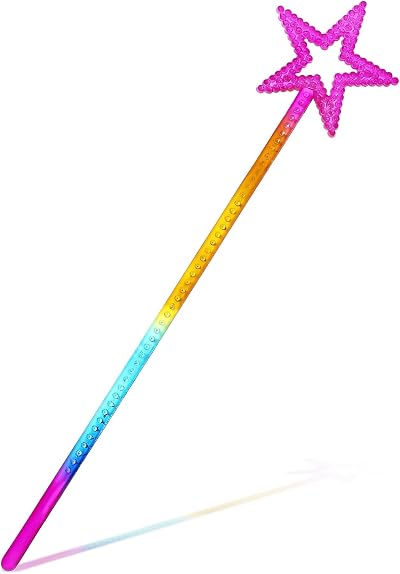 Abeillo Colorful Fairy Star Wand for Kids 11 in Glitter Princess Dress Up