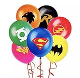 JUSTICE LEAGUE SUPERHERO EMBLEM PARTY BALLOON PACK 12